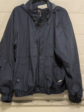 Vintage London Fog Navy Hooded Windbreaker Jacket